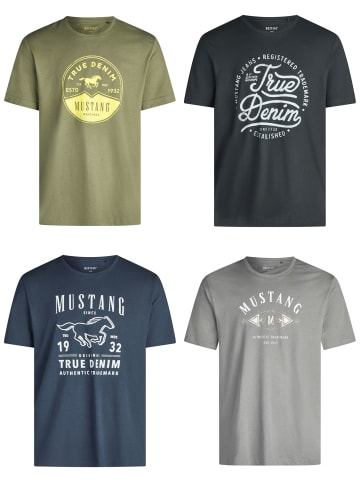 Mustang T-Shirt Basic Print 4er Pack in Mehrfarbig