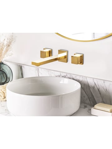Beliani Wasserhähne PAILON in Gold - (W) 30 x (H) 9 x (L) 21 cm