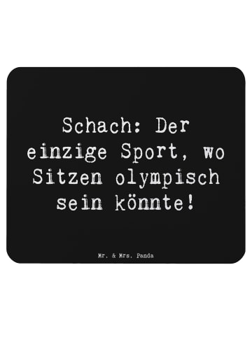 Mr. & Mrs. Panda Mousepad Spruch Schach Sport mit Spruch in Schwarz