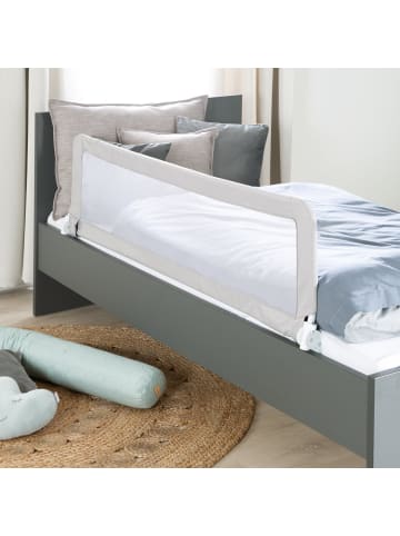 roba Bettschutzgitter Klipp-Klapp 135 cm grau klappbarer Rausfallschutz für Kinder