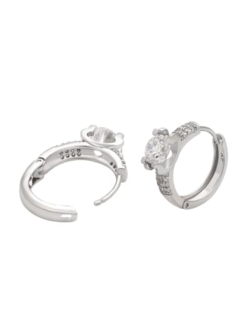 faina Women Huggie Earrings in Silver White