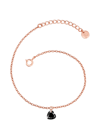 Glanzstücke München Armband Sterling Silber rosévergoldet Spinell schwarz in roségold