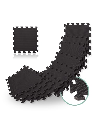 relaxdays 24x Bodenschutzmatte in Schwarz - (B)30 x (L)30 cm