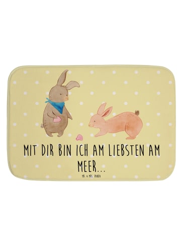Mr. & Mrs. Panda Badvorleger Hasen Muschel mit Spruch in Gelb Pastell