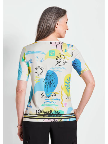 GOLDNER Blusenshirt mit Allover-Design in gelb / schwarz / gemustert