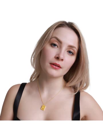 Steel_Art besondere Halskette mit Umschlag Laurel goldfarben in goldfarben