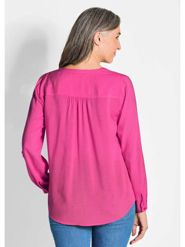 GOLDNER Elegante Viskosebluse mit V-Ausschnitt in pink