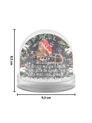 Mr. & Mrs. Panda Schneekugel Weihnachten Rotkehlchen Schlitten m... in Kreidetafel