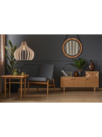 Licht-Erlebnisse Pendelleuchte Ø 40 x (T)108 cm in Schwarz NaturSchwarz Natur