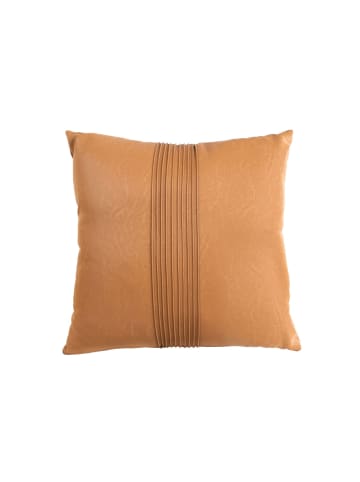 Present Time Kissen Leather Look - Cognacbraun - 45x45cm