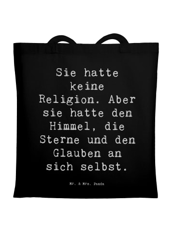 Mr. & Mrs. Panda Tasche Spruch Himmel und Freude mit Spruch in Schwarz