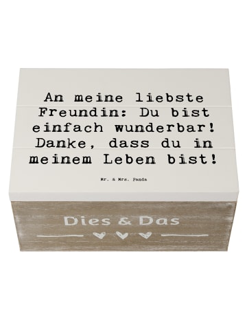 Mr. & Mrs. Panda Geschenkbox Spruch Liebste Freundin mit Spruch in Weiß