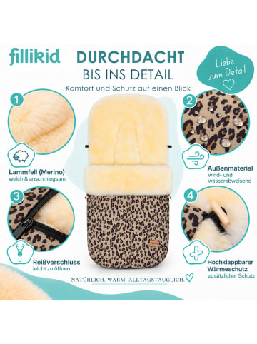 fillikid Winterfußsack Bernina Lammfell Exklusiv in Leopard