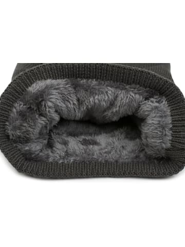 styleBREAKER Feinstrick Beanie Mütze in Dunkelgrau