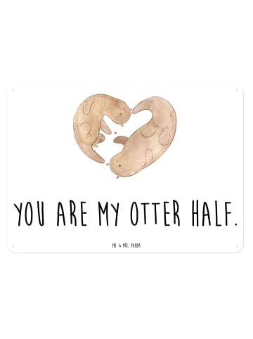 Mr. & Mrs. Panda tafel Otter Herz mit Spruch in Weiß