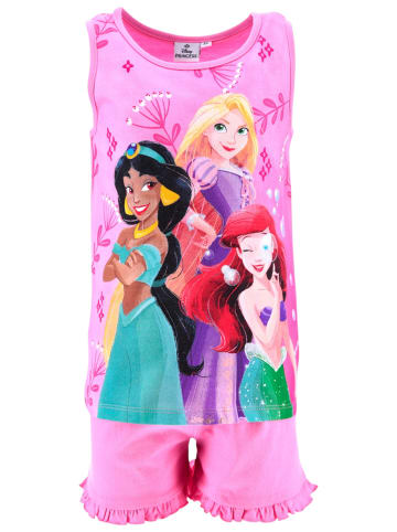 Disney Princess Schlafanzug kurz Disney Princess mit Rüschendetails in Pink