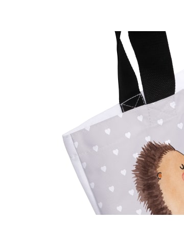 Mr. & Mrs. Panda Tasche Igel Liebe ohne Spruch in Grau Pastell