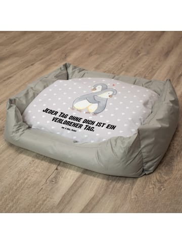 Mr. & Mrs. Panda Hundekissen Pinguine Kuscheln mit Spruch in Grau Pastell