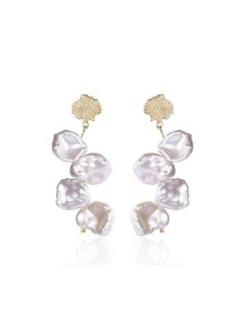 Ailoria SATU Ohrringe gold/weiße Perle in weiß