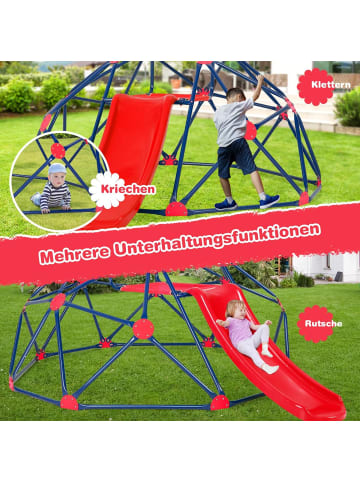 COSTWAY Kletterkuppel mit Rutsche ab 3 Jahren in Rot