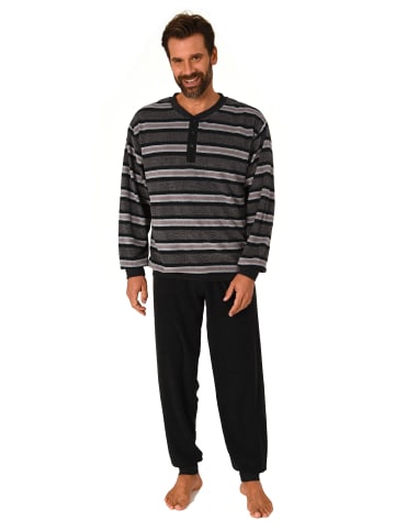 NORMANN Frottee Schlafanzug lang Bündchen - 81416 in türkis