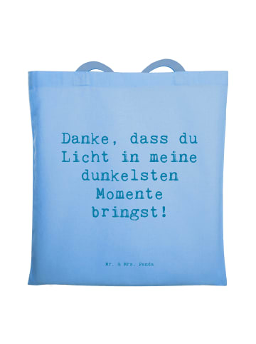 Mr. & Mrs. Panda Schultertasche Spruch Herztherapeut Licht mit S... in Sky Blue