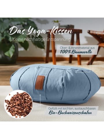 DoYourFitness Yoga-Kissen Ganesh gefüllt Buchweizen hellblau Halbmond Blau