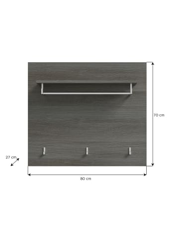 ebuy24 Wandgarderobe Salsa Weiß 80 x 27 cm