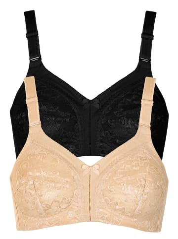 Lisca 2er Pack BH ohne Bügel in black-skin