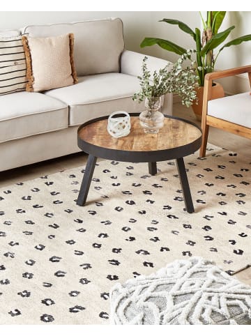 Beliani Kurzflor AFIS in Beige/Schwarz - (W) 160 x (H) 160 x (L) 230 cm