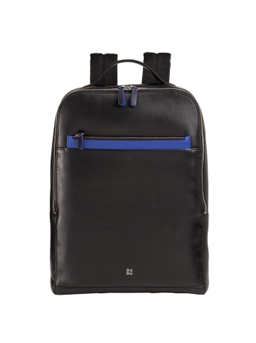 DuDu Rucksack Leder 38 cm Laptopfach in black