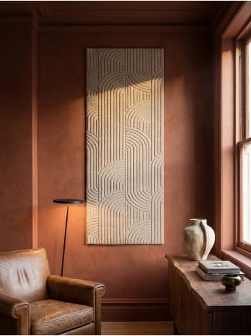 KADIMA DESIGN Flachgewebe-Teppich Hoch-Tief Bögen 3D Relief Pflegeleicht in Beige
