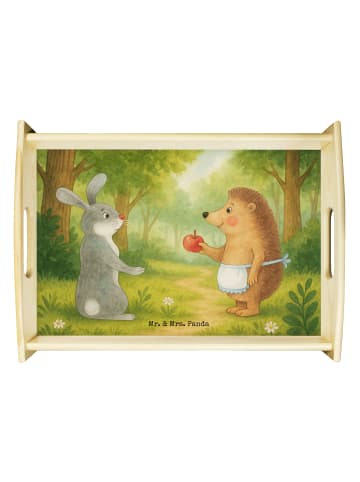 Mr. & Mrs. Panda Holztablett Hase Igel Design ohne Spruch in Weiß