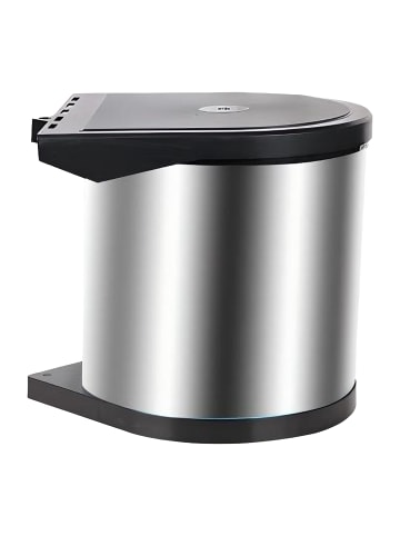 relaxdays Einbaumülleimer in Silber - 12 l