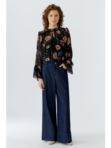 Oui Bluse in black red