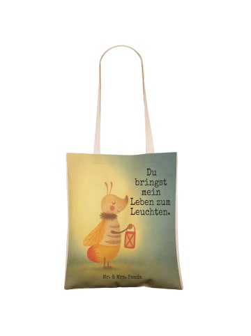 Mr. & Mrs. Panda Tote Bag Glühwürmchen Design mit Spruch in Weiß