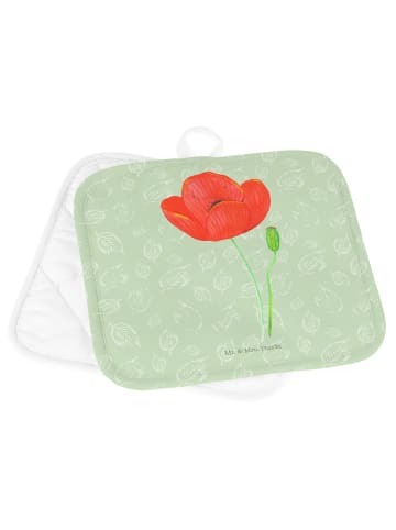 Mr. & Mrs. Panda Topfuntersetzer Blume Mohnblume ohne Spruch in Blattgrün