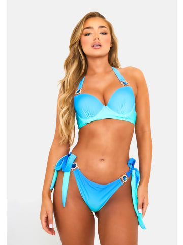 Moda Minx Bikini Hose Club Tropicana seitlich gebunden in Blau