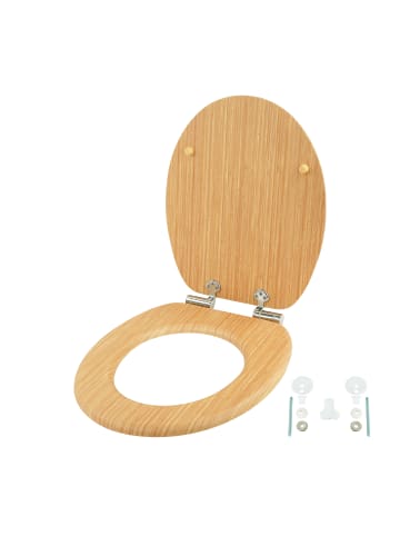 relaxdays Toilettendeckel in Natur - (B)37,5 x (T)43,5 cm