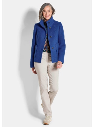 GOLDNER Kurzgröße:  Elegante Kurzjacke mit Stehkragen in royalblau