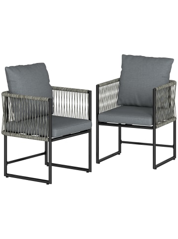 Outsunny Gartenstühle,52L x 52B x 66H cm,Dunkelgrau