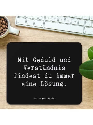 Mr. & Mrs. Panda Mauspad Spruch Konflikte friedlich lösen mit Sp... in Schwarz