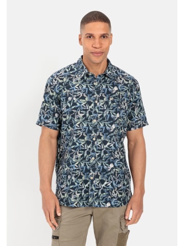 Camel Active Kurzarmhemd mit Allover-Print in Blau