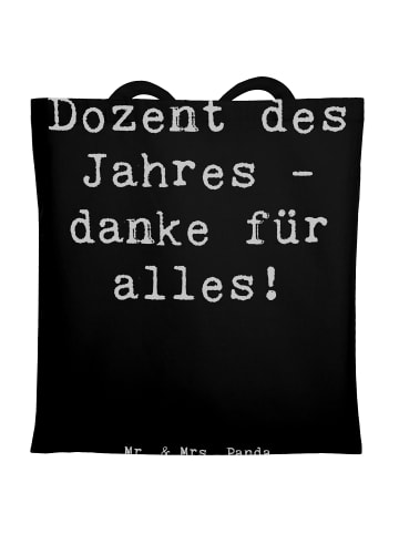 Mr. & Mrs. Panda Tragetasche Dozent des Jahres mit Spruch in Schwarz