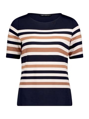 Betty Barclay Basic Shirt mit U-Boot-Ausschnitt in Dark Blue/Brown