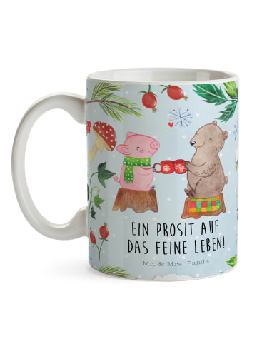 Mr. & Mrs. Panda Henkeltasse Glühschwein Sause mit Spruch in Weiß