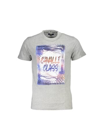 cavalli CLASS Graues Baumwoll-T-Shirt