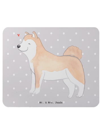 Mr. & Mrs. Panda Mousepad Akita Inu Lebensretter ohne Spruch in Grau Pastell
