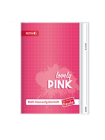 ROTH Hausaufgabenheft Unicolor für clevere Faule, Splash Pink in Rosa