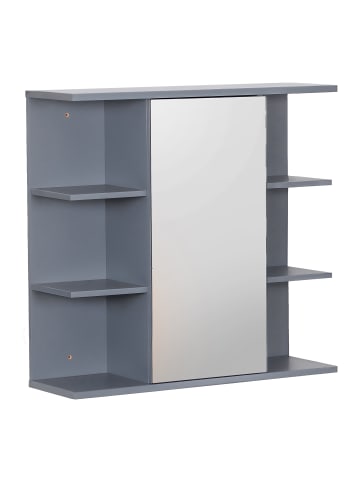 relaxdays Spiegelschrank in Blaugrau - (B)62 x (H)64 x (T)21 cm
